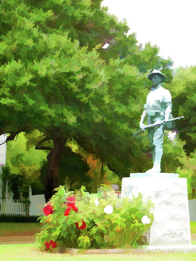 Soldier Statue from the Spanish American War 4 Painting by Jeelan Clark