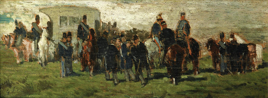 Soldiers at Rest Painting by Giovanni Fattori