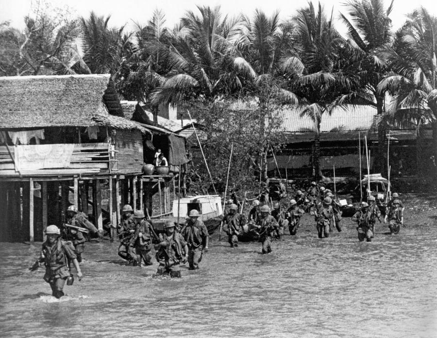 Soldiers In The Mekong Delta Photograph by Underwood Archives