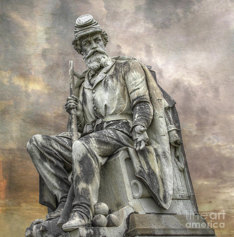 Soldiers National Monument War Statue Gettysburg Cemetery  Digital Art by Randy Steele