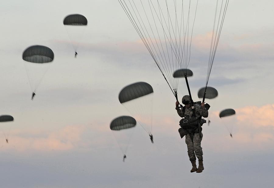Soldiers Of The 82nd Airborne Descend Photograph by Everett
