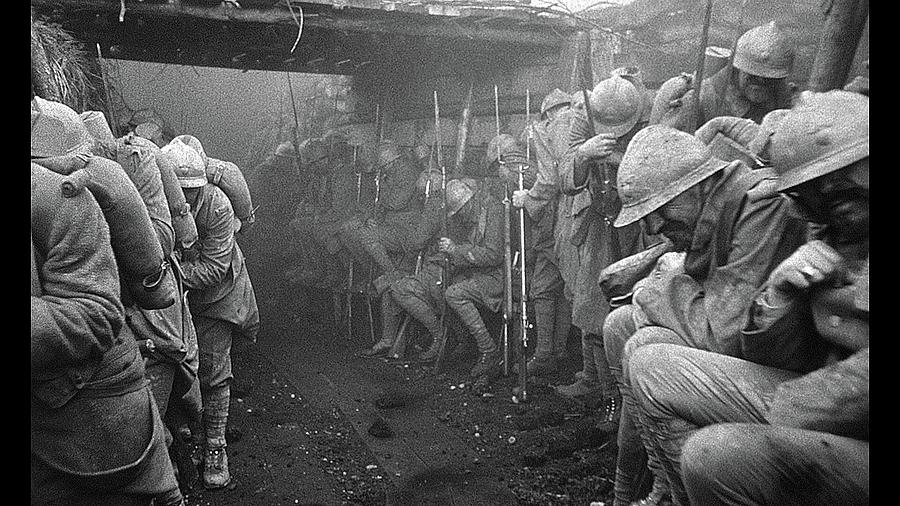 Soldiers waiting to go into battle Paths of Glory 1957 frame added 2016 Photograph by David Lee Guss