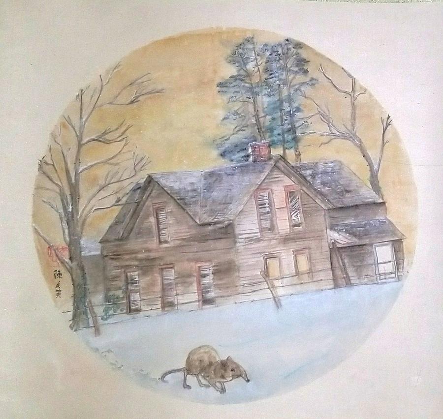 Solenodon With Old House  Painting by Debbi Saccomanno Chan