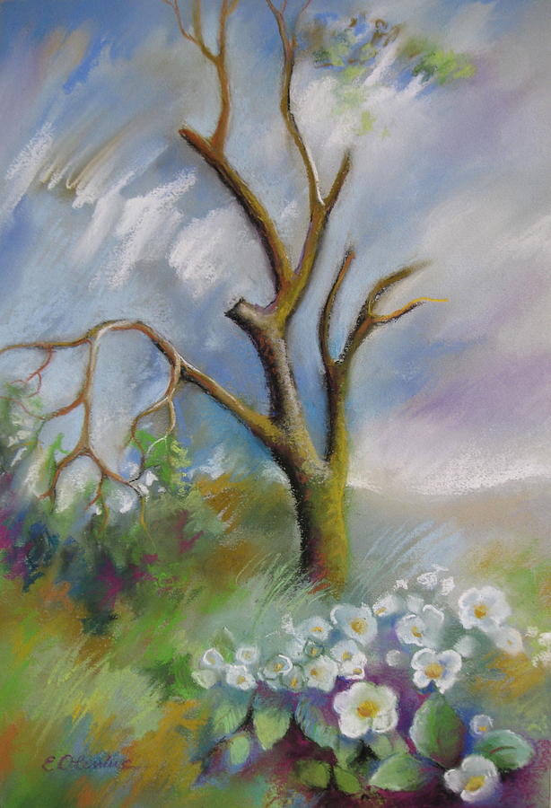 Tree Painting - Solitary by Elena Oleniuc
