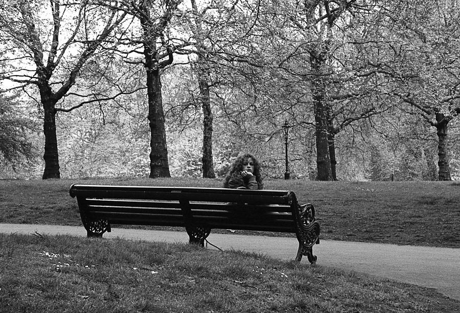 Solitary Girl on Bench Photograph by Nancy Clendaniel
