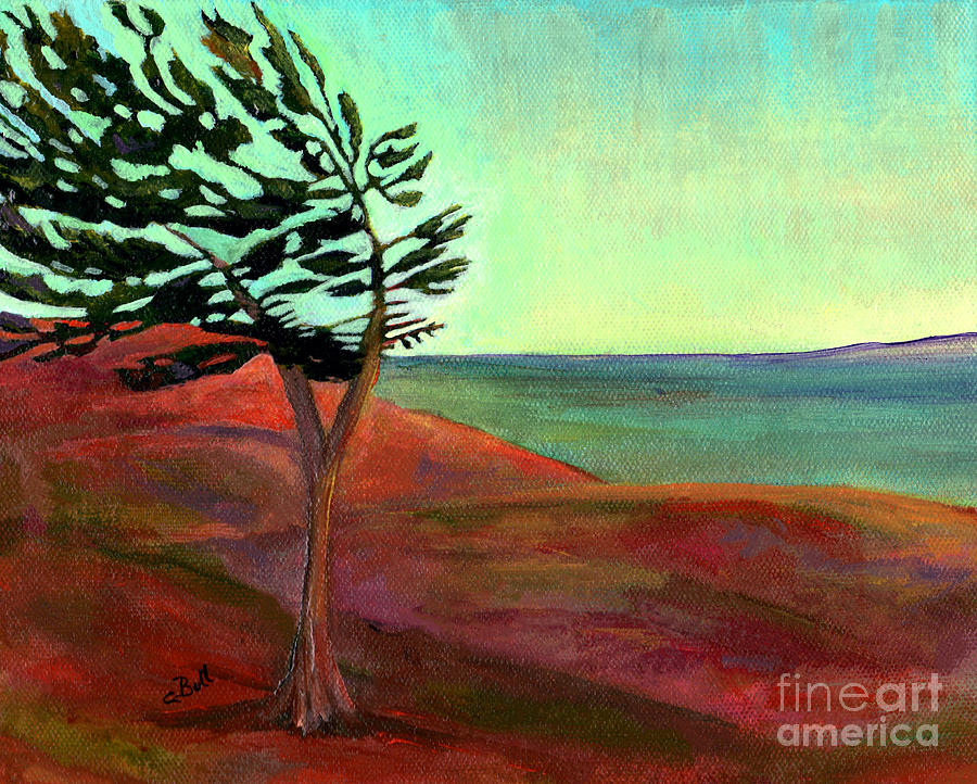 Tree Painting - Solitary Pine by Claire Bull Tree Painting - Solitary Pine by Claire Bull