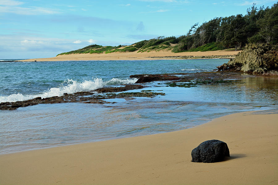Solitary Rock on Mahaulepu Beach Hawaii Photograph by Bruce Gourley