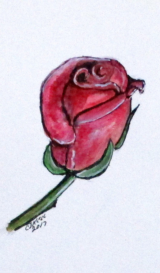 Solitary Rose Painting by Clyde J Kell