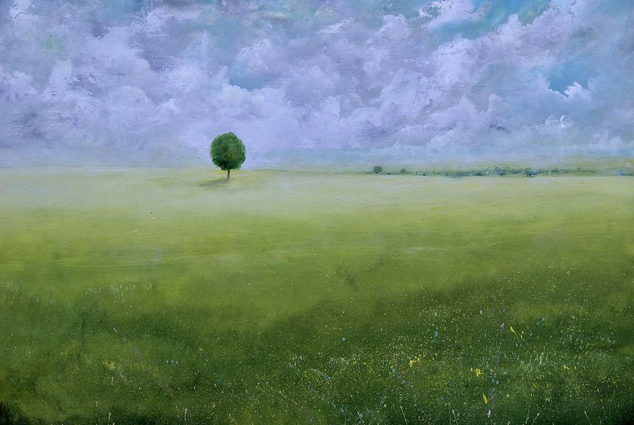 Solitary Tree Painting by Alicia Maury