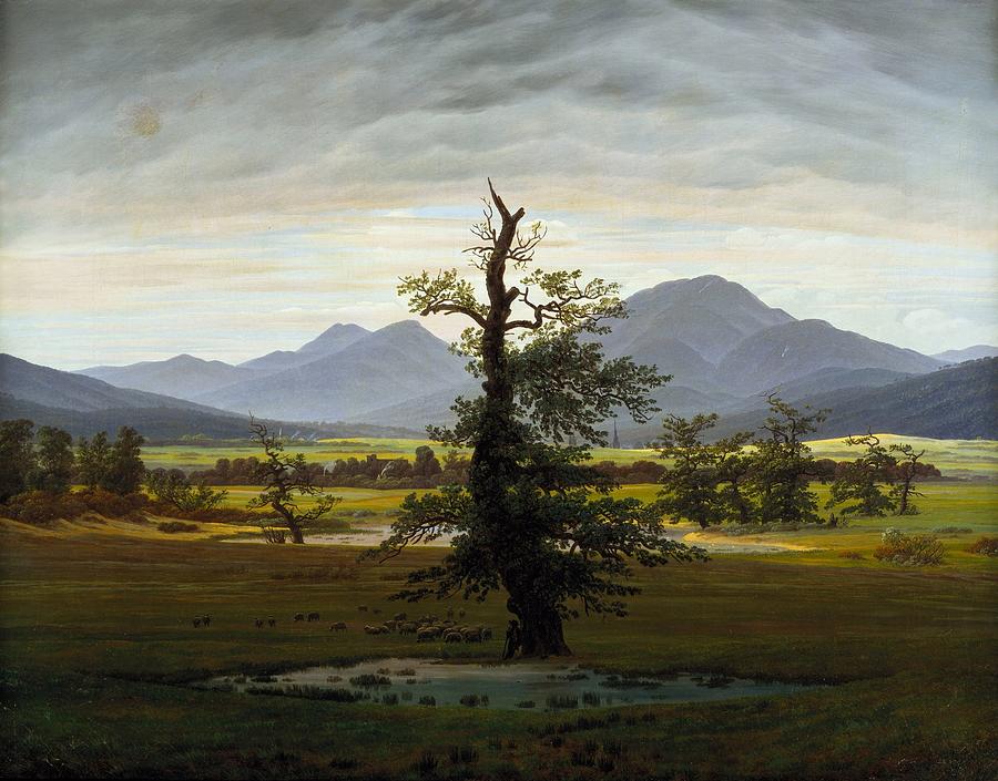 Solitary Tree Painting Painted originally Painting by Caspar David Friedrich