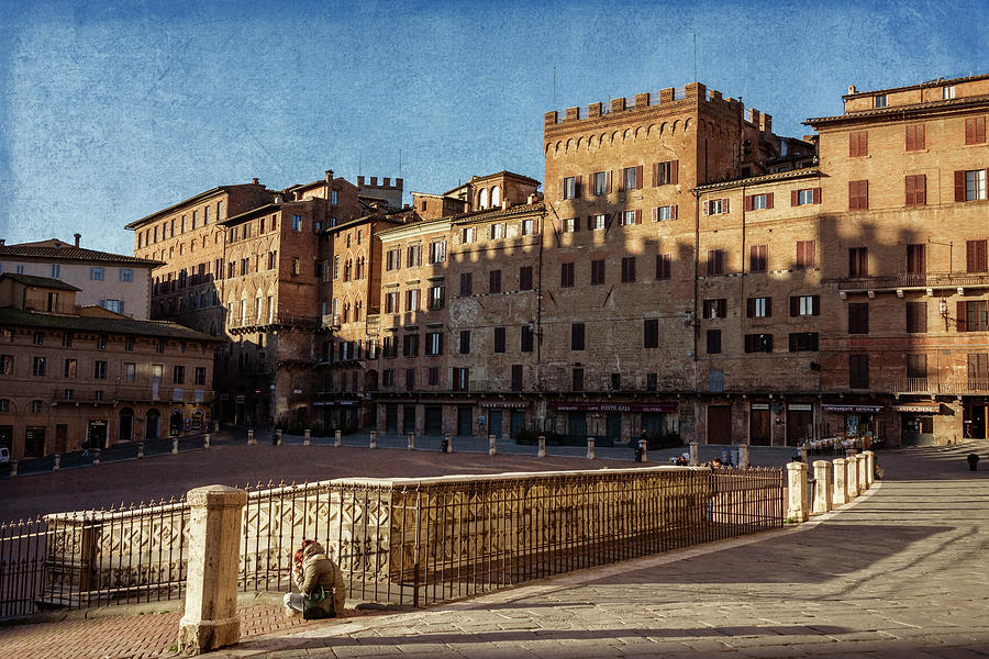 Solitude in Il Campo Siena Italy Photograph by Joan Carroll