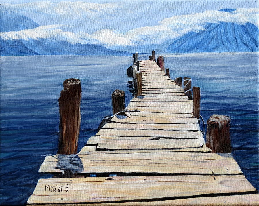 Rope Painting - Crooked Dock  by Marilyn McNish