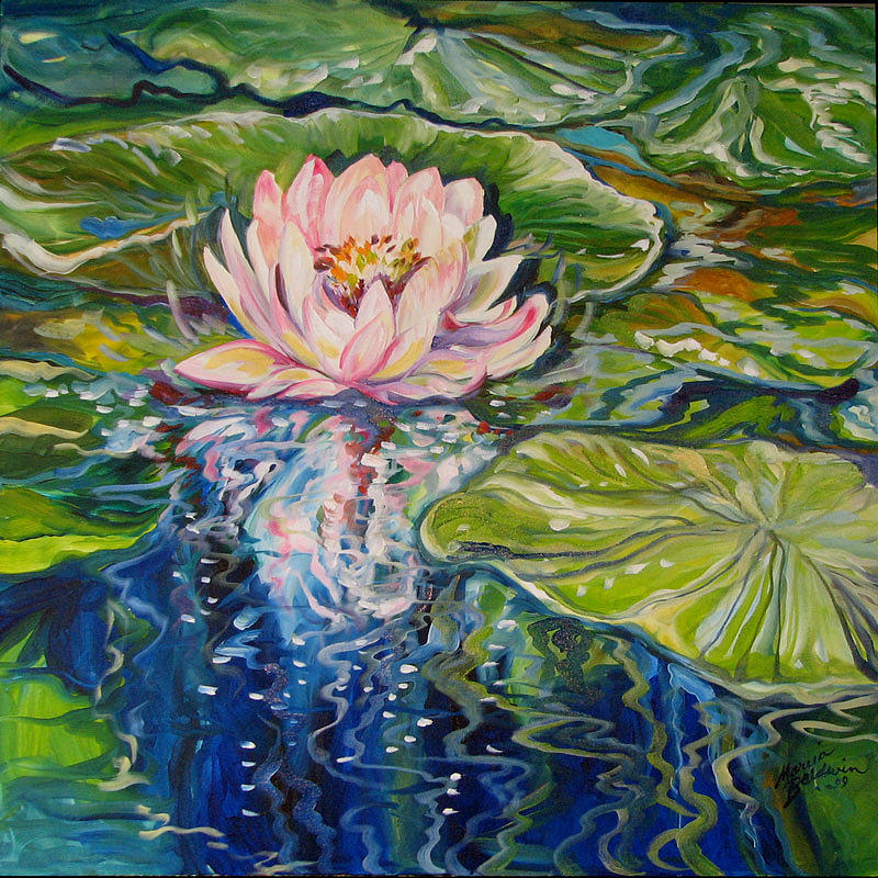 Solitude Waterlily Painting by Marcia Baldwin