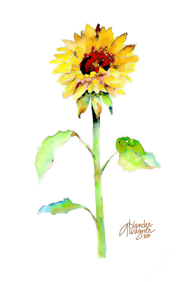 Solo Sunflower Mixed Media by Arline Wagner