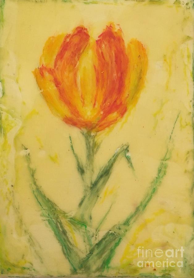 Solo Tulip Painting by Christine Chin-Fook