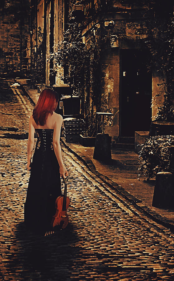 Soloist - Solitary Woman with Violin by Galen Valle Soloist - Solitary Woman with Violin by Galen Valle