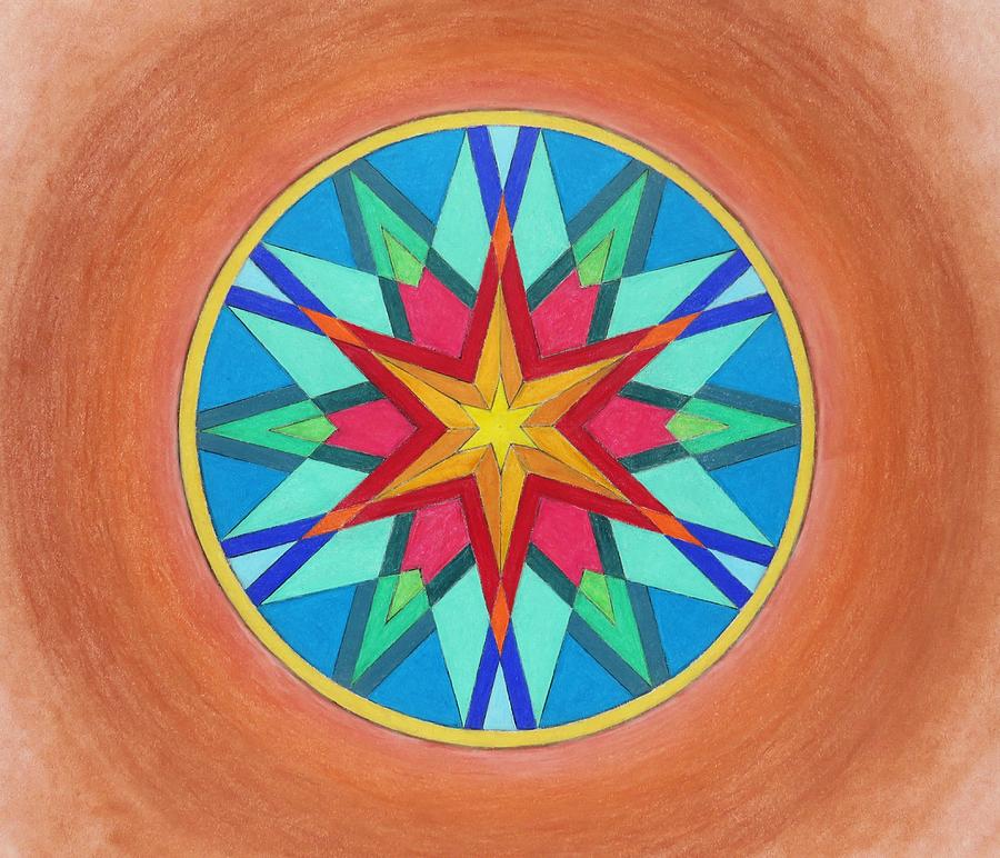 Christmas Drawing - Solstice Mandala by Conny Jasper