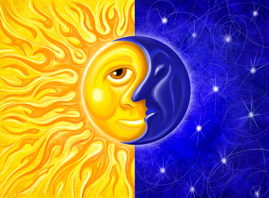 Soltice Sun  Moon Digital Art by David Kyte