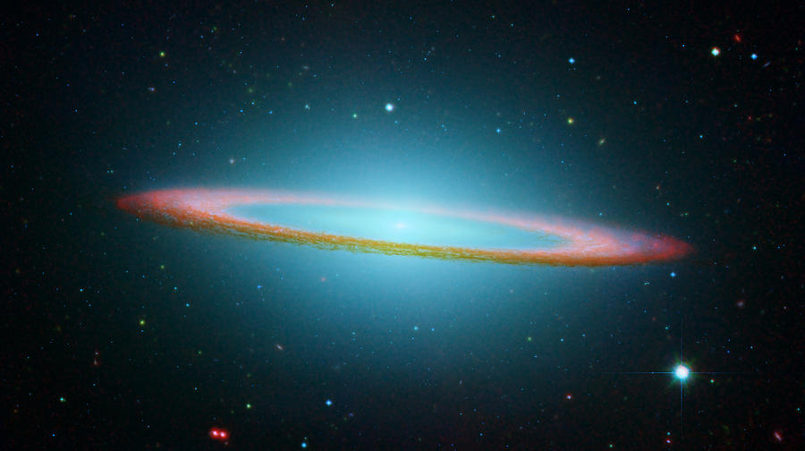 Sombrero Galaxy in Infrared Light Photograph by Nasa