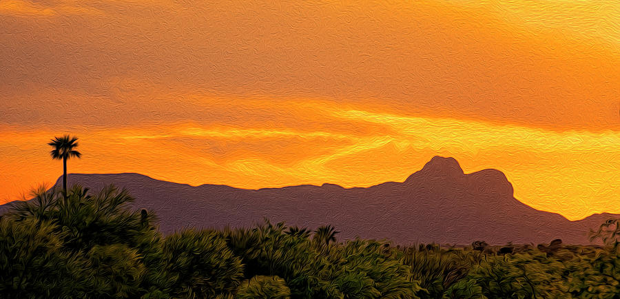 Nature Photograph - Sombrero Peak Sunset op6 by Mark Myhaver
