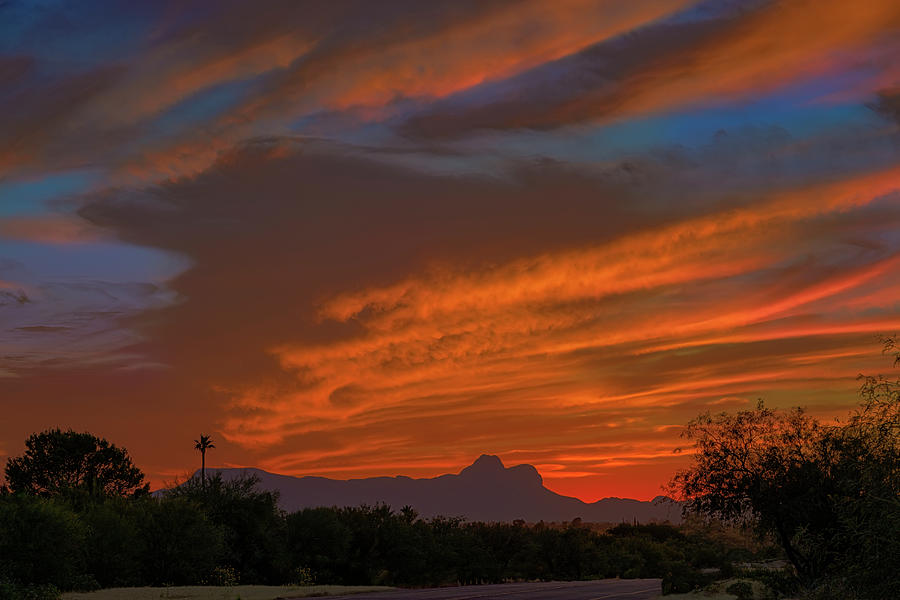 Tucson Photograph - Sombrero Peaks Sunset h9 by Mark Myhaver