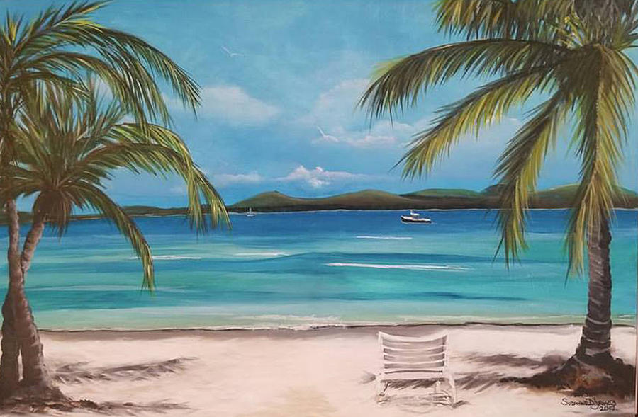 Some Beach Somewhere Painting by Suzanne DeKeyzer James - Fine Art America