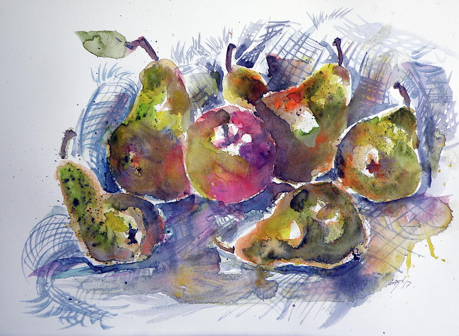 Some fruits Painting by Kovacs Anna Brigitta