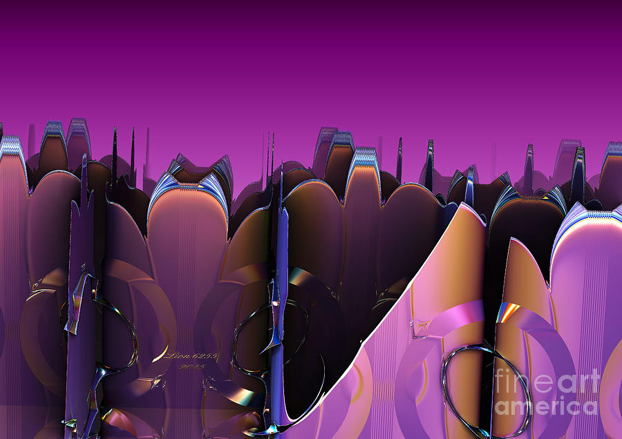 Abstract Digital Art - Some Purple Petals by Melissa Messick