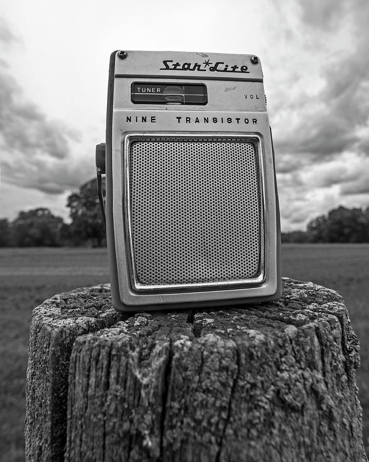 Some Tunes on the Farm Star Lite Radio Black and White Photograph by Toby McGuire
