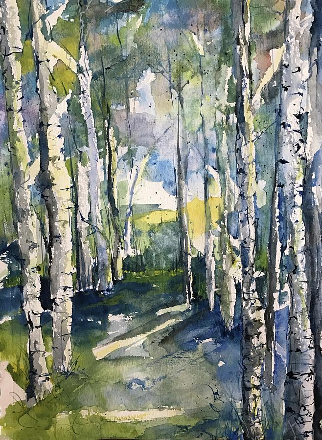 Somebodys Camino Series   Early Morning Riser Painting by Robin Miller-Bookhout