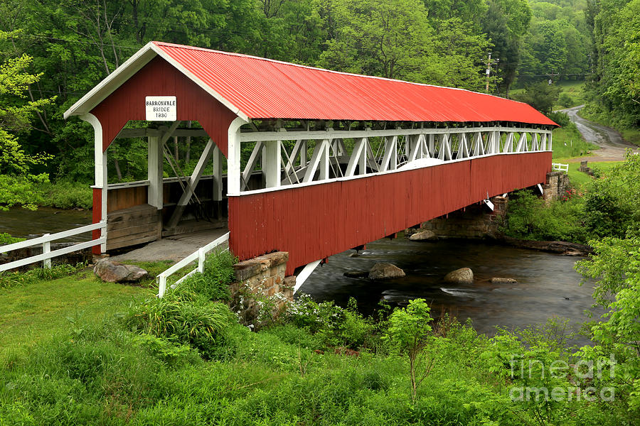 Somerset Covered Bridge Crossing Photograph by Adam Jewell