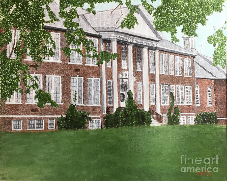 Somerset High School circa, 1969 Painting by William Bowers