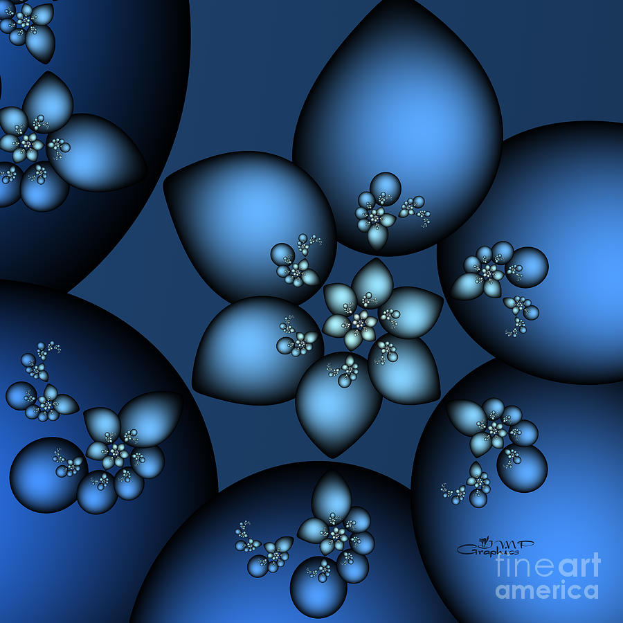 Fractal Digital Art - Something Blue by Jutta Maria Pusl