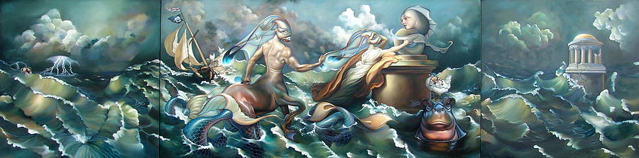 Fantasy Painting - SOMETHING FOWL AFLOAT 2b by Patrick Anthony Pierson