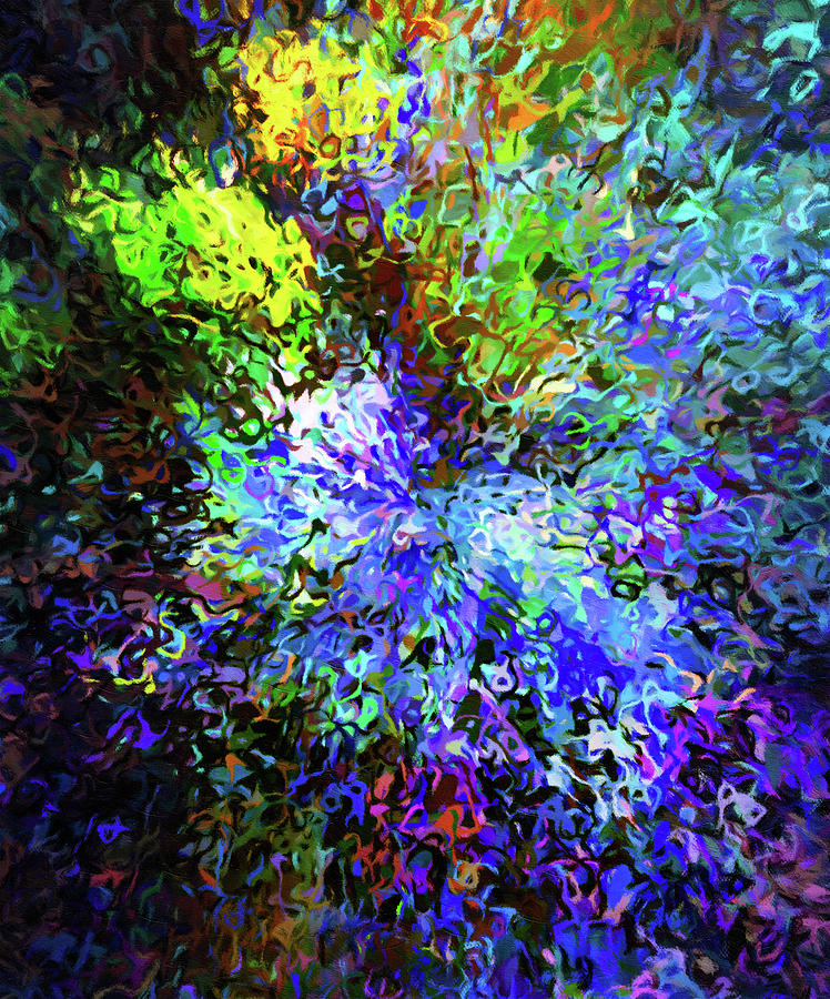 Blue Abstract Mixed Media - Something In The Air Last Night Abstract Fireworks by Georgiana Romanovna