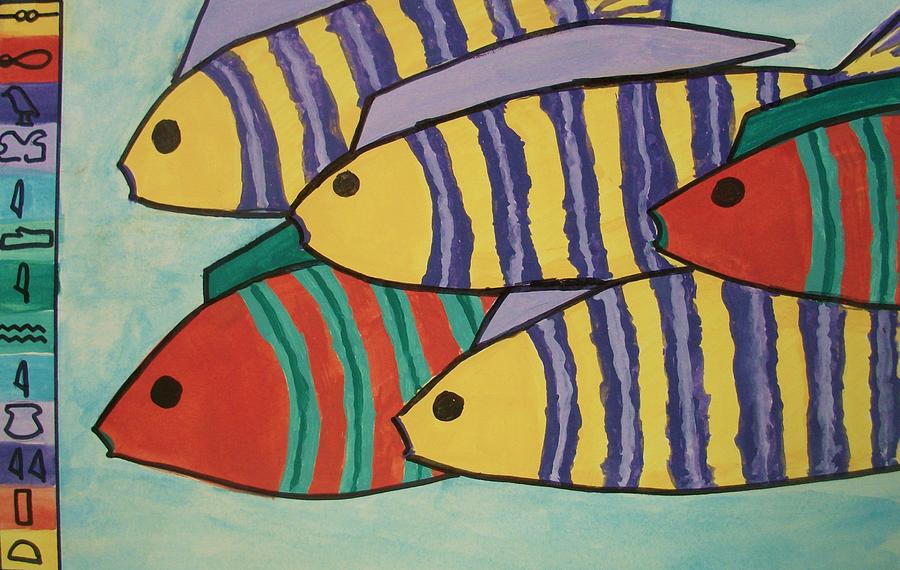 Somethings Fishy in the Nile Painting by Sharon Bock