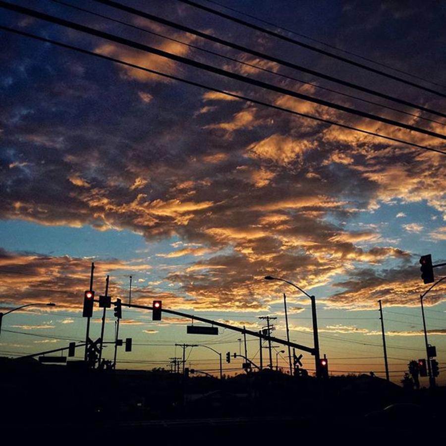 Sunset Photograph - Sometimes I Dont Mind The Stop Light by Casey Asher