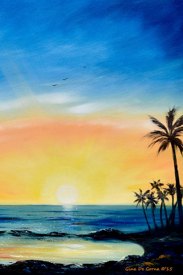 Sometimes I Wonder - Vertical Sunset Painting by Gina De Gorna