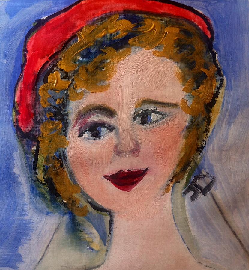 Sometimes you got to wear your beret  Painting by Judith Desrosiers