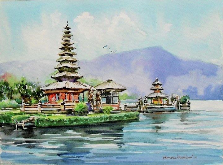 Somewhere in Bali Painting by Wanvisa Klawklean