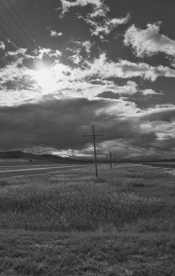 Somewhere in Montana BW Photograph by Cathy Anderson