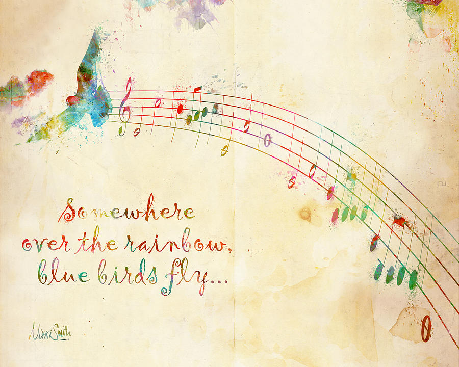 Music Digital Art - Somewhere Over the Rainbow by Nikki Smith