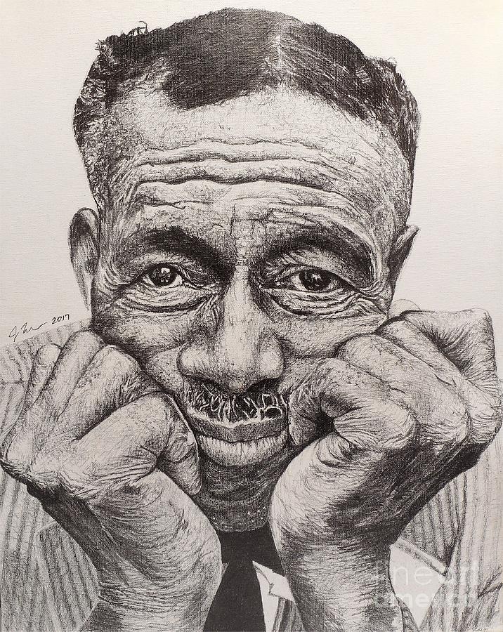Son House Drawing by Jeff Ridlen