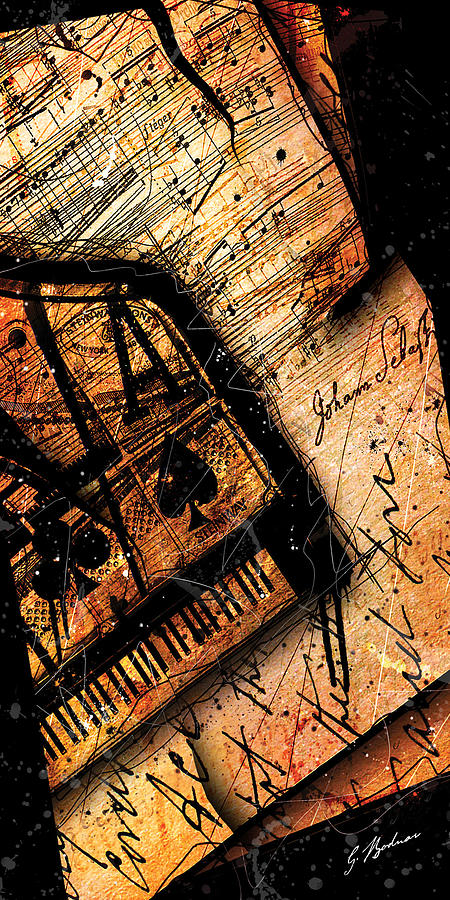 Beethoven Movie Digital Art - Sonata In Ace Minor Panel I by Gary Bodnar