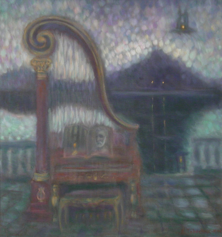 Old Musical Instruments Painting - Sonata Of Sea. Night Music. by Edward Tabachnik