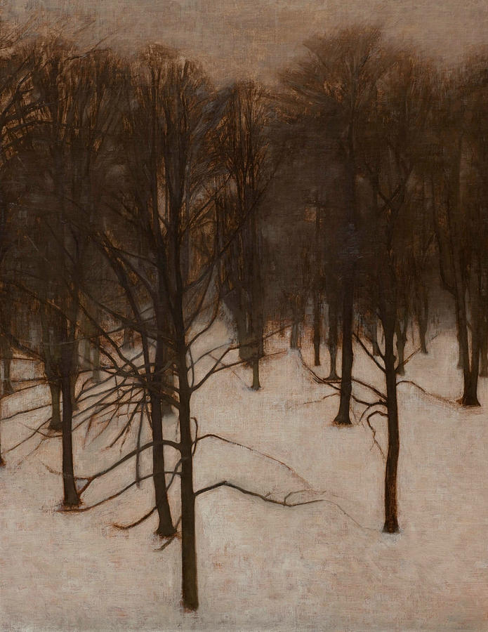 Sondermarken Park in winter Painting by Vilhelm Hammershoi