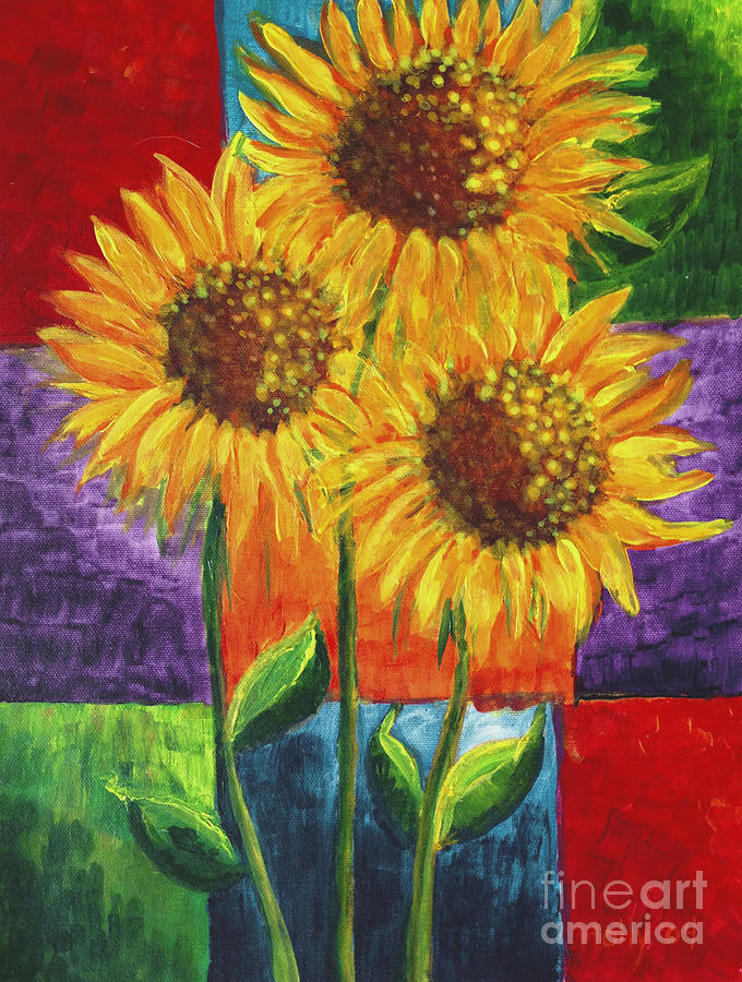Sonflowers I Painting by Holly Carmichael