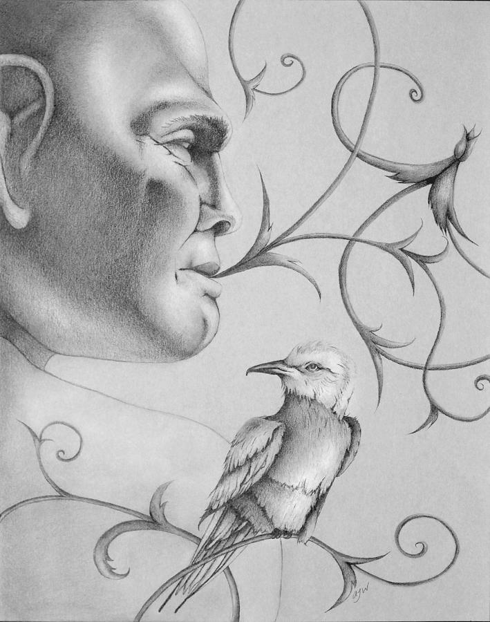 Song Bird Drawing by Ausa J Hylton 