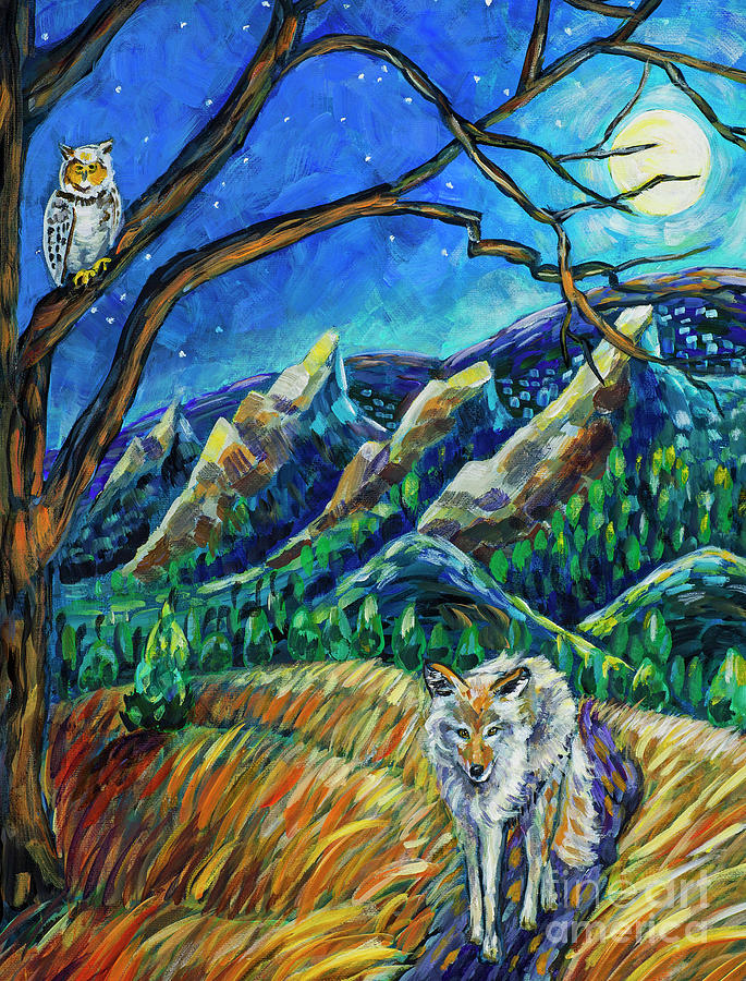 Owl Painting - Song Dog by Harriet Peck Taylor