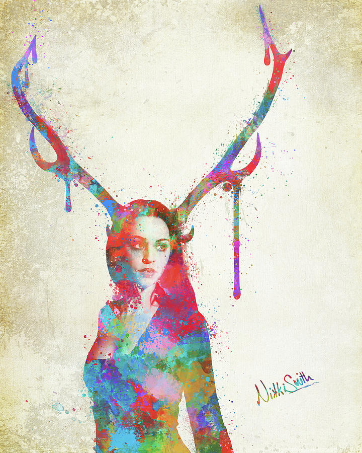 Huntress Digital Art - Song of Elen of the Ways Antlered Goddess by Nikki Marie Smith